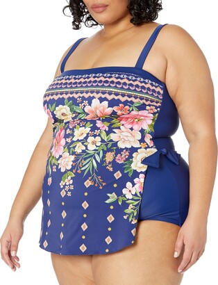 Maxine Of Hollywood womens Bandeau Sarong One Piece Swimsuit