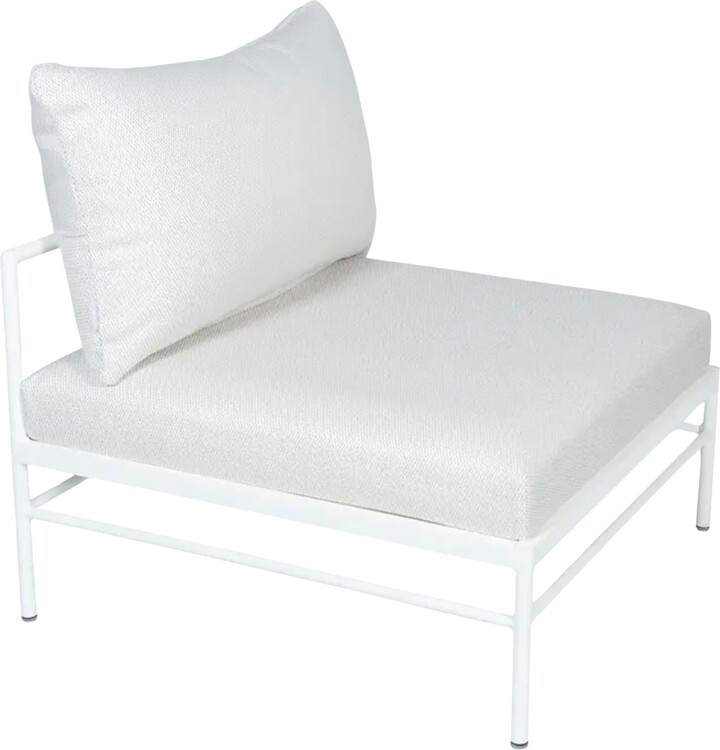 Fermob Rivage Low Chair Without Armrests - Cotton White - Pearl Cushions