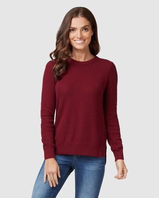 Jeanswest Women's Pink Jumpers & Cardigans - Danielle Honeycomb Pullover Mahogany - Size One Size, XL at The Iconic