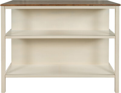 TOPMAX Solid Wood Rustic 45" Stationary Kitchen Island