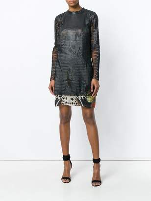 Roberto Cavalli perforated layered dress