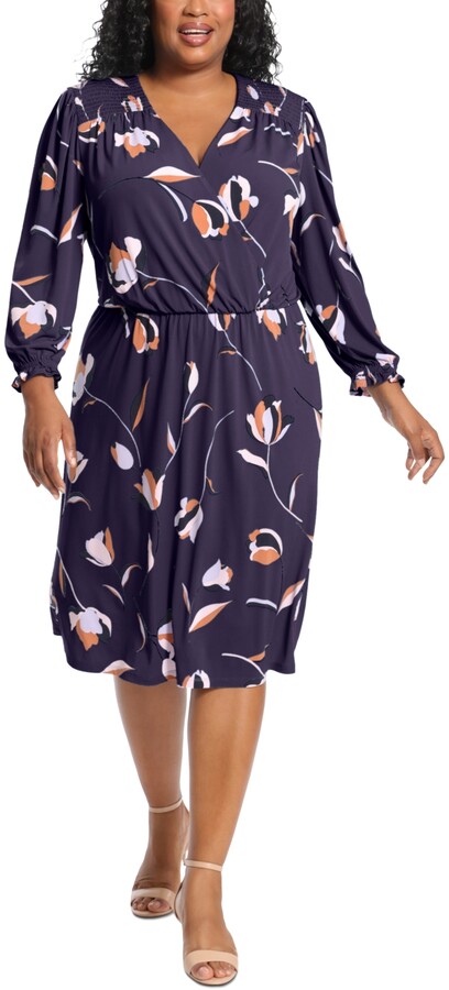 Plus Size Navy Wrap Dress | Shop the world's largest collection of fashion  | ShopStyle