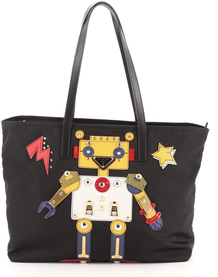 prada robot tote bag