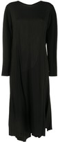 Thumbnail for your product : Yohji Yamamoto Draped Contrast Sleeve Midi Dress