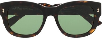 Gucci Eyewear Rectangular-Frame Tortoiseshell Sunglasses