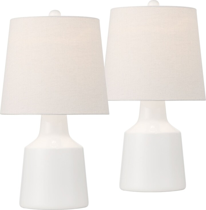 360 Lighting Tango 20 1/2" Modern White Ceramic Accent Lamps Set of 2