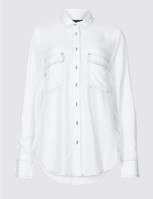 Marks and Spencer Contrasting Stitch Long Sleeve Shirt