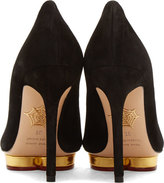 Thumbnail for your product : Charlotte Olympia Black Suede Debbie Pumps