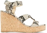 Thumbnail for your product : Jimmy Choo Aleili 100 Python-effect Leather Wedge Sandals - Python