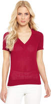Thumbnail for your product : Very Pointelle Short Sleeve Collared Jumper