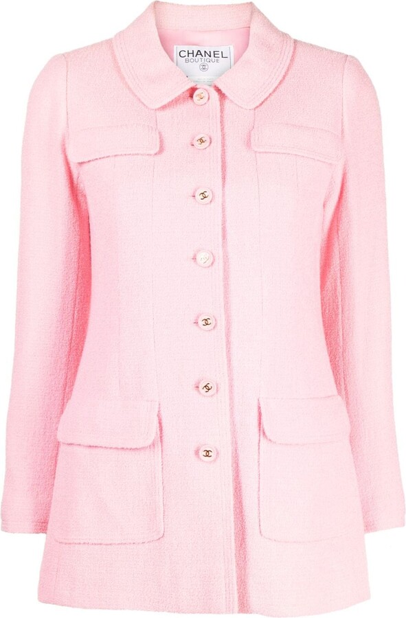 Chanel Pre Owned 1997 CC-buttons club collar jacket - ShopStyle