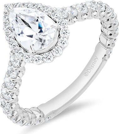 Zales Enchanted Star Ariel 1-7/8 CT. T.w. Pear-Shaped Certified Lab-Grown Diamond Frame Engagement Ring in 14K White Gold