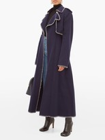 Thumbnail for your product : KHAITE Roman Whip-stitched Felt Trench Coat - Navy