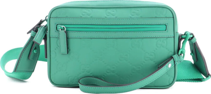 Gucci Pre-Owned Front Zip GG Rubber Effect Leather Small crossbody bag