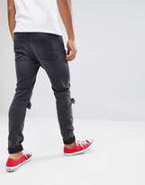 Thumbnail for your product : Cheap Monday Him Spray Ripped Super Skinny Jeans Blow Black