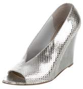 Thumbnail for your product : Burberry Metallic Embossed Wedges