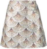 Thumbnail for your product : Oscar de la Renta embellished fan skirt