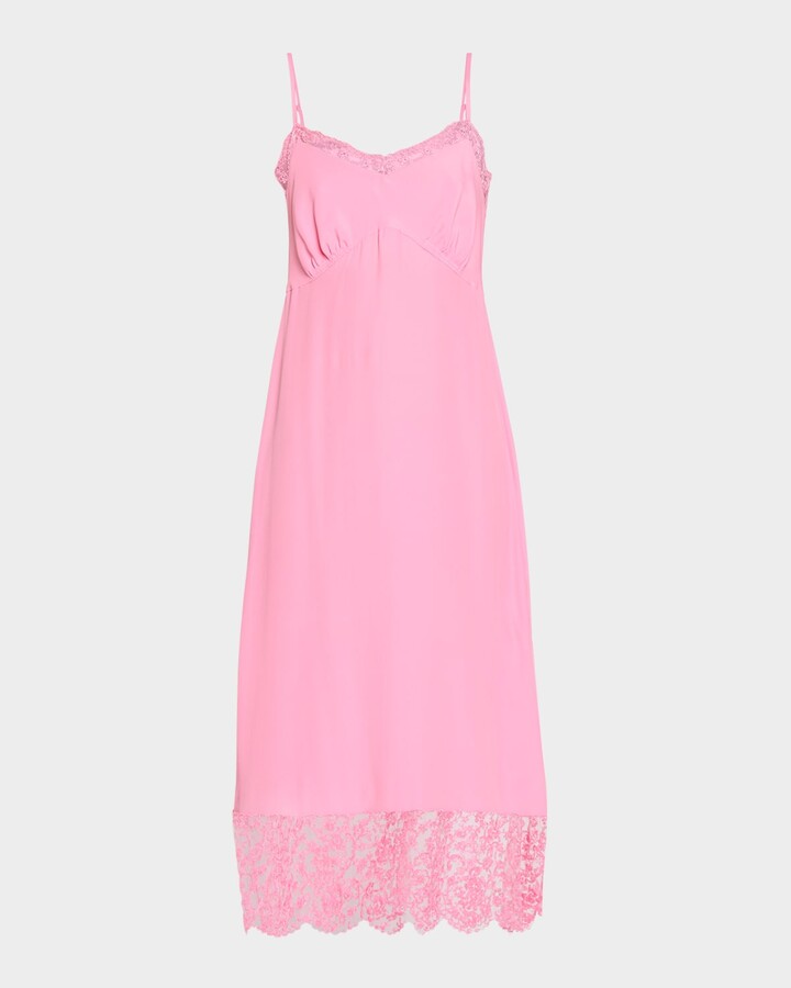Lace-Trim Slip Dress
