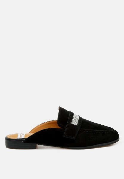 Rag & Co Rag&CoWomensBeloroseRhinestoneStrapSuedeMules10