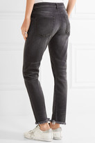 Thumbnail for your product : R 13 Boy Skinny Frayed Mid-rise Slim Boyfriend Jeans - Charcoal