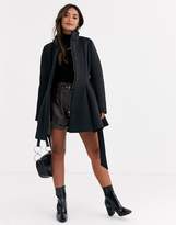 Thumbnail for your product : ASOS DESIGN scuba panelled skater coat in black