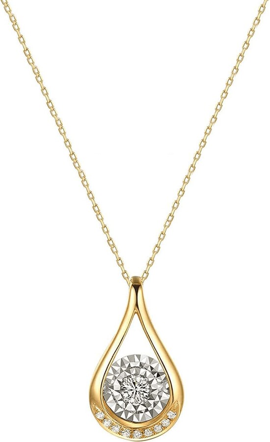Fanci Me Dazzling Diamond Teardrop Diamond Pendant In Yellow Gold