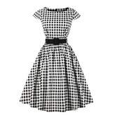 Thumbnail for your product : FTVOGUE Women Retro 50s Sleeveless Button Swing Party Pleated Dress(4XL-)