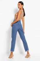 Thumbnail for your product : boohoo High Rise Distressed Boyfriend Jean