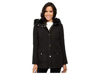 Jessica Simpson Quilted Anorak w/ Removable Hood and Faux Fur Women's Coat