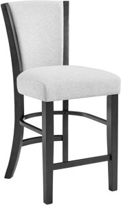 Red Barrel Studio 2Pc Contemporary Glam Upholstered Counter Height Dining Side Chair Padded Dove Gray Fabric Upholstery Seat Back Wooden Furniture