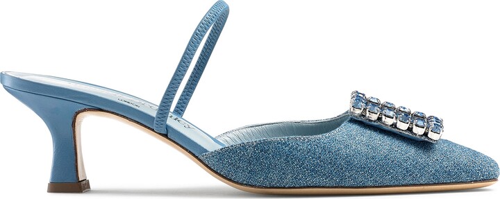 Russell & Bromley Women's Navy Blue Denim And Leather Woven Fairytale ...