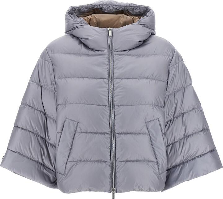 Cape Down Jacket Puffer Jackets Gray