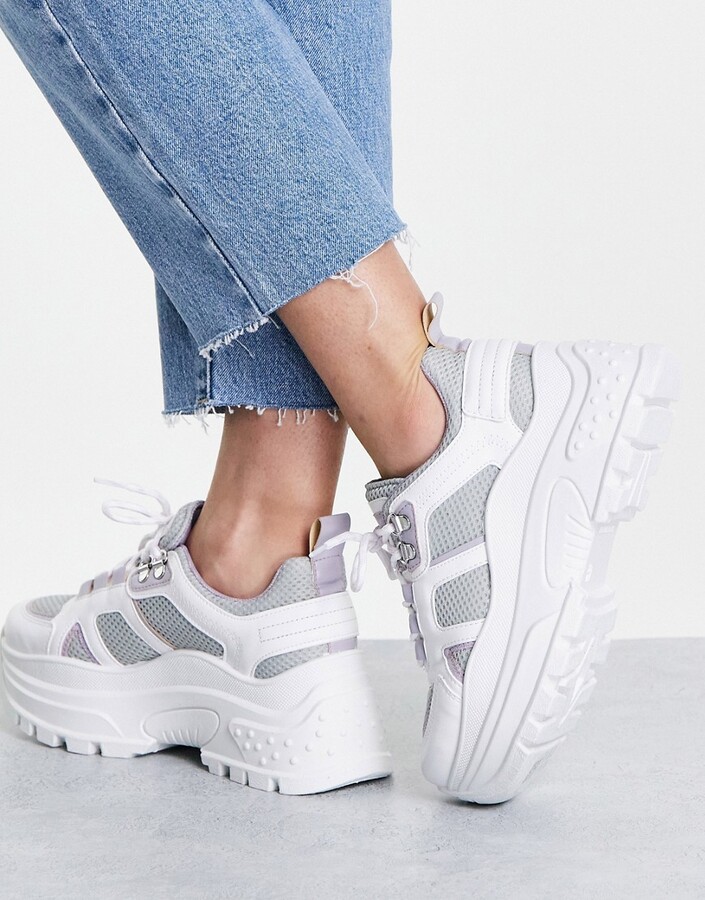Topshop Como chunky sneakers in lilac - ShopStyle