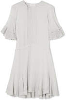 Thumbnail for your product : Chloé Ruffled Crepe Mini Dress - Gray
