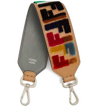 Fendi Strap You logo-embroidered leather bag strap