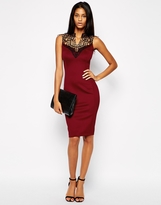 Thumbnail for your product : Club L Midi Body-Conscious Dress with Crochet Trim