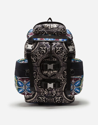 Dolce & Gabbana Nylon backpack with maiolica print - ShopStyle