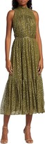 Thumbnail for your product : Zimmermann Metallic Tieneck Teired Midi-Dress