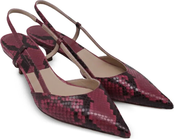 Michael Kors Vintage Python-Embossed Sling-Back Pumps