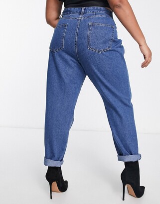Yours no rip mom jeans in blue - ShopStyle