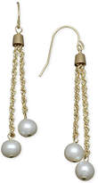 Thumbnail for your product : Macy's Macy's Cultured Freshwater Pearl Rope Chain Earrings in 14k Gold (6mm)