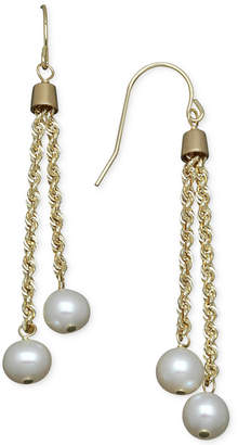 Macy's Macy's Cultured Freshwater Pearl Rope Chain Earrings in 14k Gold (6mm)