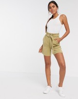 Thumbnail for your product : Vero Moda belted city shorts in khaki