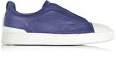 Thumbnail for your product : Ermenegildo Zegna Electric Blue Grained Triple Stitch Sneakers