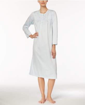 Miss Elaine Embroidered Picot-Trim Nightgown