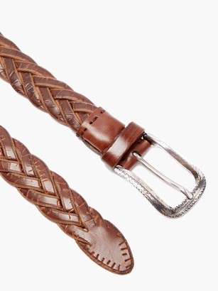 Brunello Cucinelli Woven Leather Belt - Brown