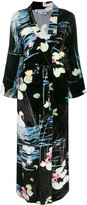 Thumbnail for your product : BERNADETTE Swan Print Velvet Wrap Dress