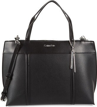 Calvin Klein Gillian Faux Leather Double Top Handle Bag - ShopStyle