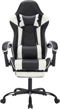 Ivy Bronx Gaming Chair with Footrest, Ergonomic Computer Chair with Headrest and Lumbar Support, Breathable Material Height Adjustable Video Game Chairs for Adu