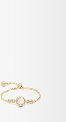 Anissa Kermiche April Diamond, Clear Quartz & Gold Chain Ring